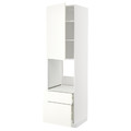 METOD / MAXIMERA Hi cab f ov w dr/2 frnt/1 m/1 h drw, white/Vallstena white, 60x60x220 cm