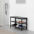 PINNIG Bench with shoe storage, black, 79 cm