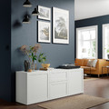 BESTÅ Storage combination with drawers, white/Hanviken white, 180x42x65 cm