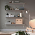 BERGSHULT / FÖRLÄGGARE Wall shelf, white/white, 120x20 cm