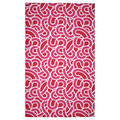 SÖTRÖNN Tablecloth, patterned white/bright red bright pink, 145x240 cm