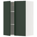 METOD Wall cabinet with shelves/2 doors, white/Havstorp deep green, 60x80 cm