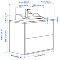 TÄNNFORSEN / RUTSJÖN Wash-stnd w drawers/wash-basin/tap, white/brown walnut effect, 82x49x76 cm