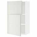 METOD Wall cabinet with shelves/2 doors, white/Ringhult light grey, 60x100 cm