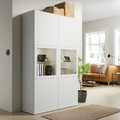 BESTÅ Storage combination w/glass doors, white, Lappviken white, clear glass, 120x40x192 cm