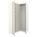 PAX Corner wardrobe, white, Flisberget light beige, 160/88x236 cm