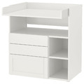 SMÅSTAD Changing table, white with frame/with 3 drawers, 90x79x100 cm