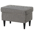 STRANDMON Footstool, Vibberbo black/beige