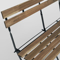 TÄRNÖ Bench, outdoor, foldable black/light brown stained