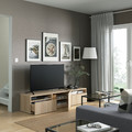 BESTÅ TV bench, white stained oak effect, Lappviken white stained oak effect, 180x42x39 cm