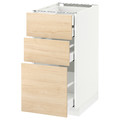 METOD / MAXIMERA Base cb 3 frnts/2 low/1 md/1 hi drw, white, Askersund light ash effect, 40x60 cm