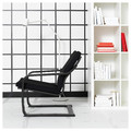 POÄNG Low-back armchair, black/Vissle black