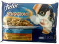 Felix Sensations Cat Food Salmon with Shripms/Sea Salmon with Tomatoes 4x100g