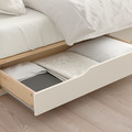 MANDAL Bed frame with storage, birch/white, 140x202 cm