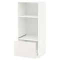 METOD / MAXIMERA High cab for oven/micro w drawer, white/Veddinge white, 60x60x140 cm