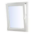 Tilt and Turn Window PVC Triple-Pane 865 x 1435 mm, left, white