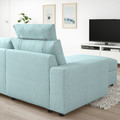 VIMLE 3-seat sofa with chaise longue, with wide armrests with headrest/Saxemara light blue