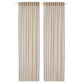 HÄLLEBRÄCKA Sheer curtains, 1 pair, light beige, 145x300 cm