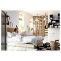 MANDAL Bed frame with headboard, birch/white, 160x202 cm