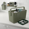 UPPRÄMEN Storage basket, grey-green, 35x17x25 cm