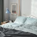 TRÄDKRASSULA Duvet cover and 2 pillowcases, white/blue, 200x200/50x60 cm