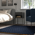 NÖVLING Rug, low pile, dark blue/yellow-brown, 128x195 cm