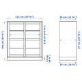 HAVSTA Glass-door cabinet with plinth, grey-beige/clear glass, 121x37x134 cm