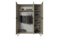 Wardrobe Nicole 150 cm, cashmere, black handles and legs