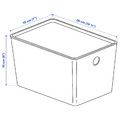 KUGGIS Box with lid, transparent black, 18x26x15 cm