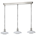 TÄLLBYN Pendant lamp with 3 lamps, nickel-plated/opal white glass, 89 cm