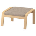 POÄNG Armchair and footstool, birch veneer/Hillared beige