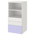 SMÅSTAD / PLATSA Bookcase, white lilac/with 3 drawers, 60x57x123 cm