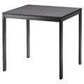 VANGSTA Extendable table, black, dark brown, 80/120x70 cm