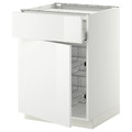 METOD / MAXIMERA Base cab f hob/drawer/2 wire bskts, white/Ringhult white, 60x60 cm