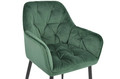 Glamour Chair with Armrests EMMA, velvet, dark green