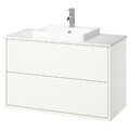 HAVBÄCK / ORRSJÖN Wash-stnd w drawers/wash-basin/tap, white/white marble effect, 102x49x71 cm