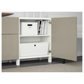 BESTÅ Storage combination with drawers, white/Selsviken/Stubbarp high-gloss/beige, 180x42x74 cm