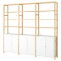 IVAR 3 sections/cabinet/shelves, pine/white, 259x30x226 cm