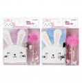 Plush Diary with Padlock, Pen & Headphones - Bunny, assorted colours