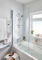 GoodHome Bath Screen Calera 1-Panel 140 x 85 cm, chrome/clear glass