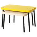 SONHULT Nest of tables, set of 2, yellow/birch effect