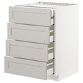 METOD/MAXIMERA Base cb 4 frnts/2 low/3 md drwrs, white/Lerhyttan light grey, 60x61.9x88 cm