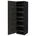 METOD High cabinet with pull-out larder, black/Nickebo matt anthracite, 60x60x200 cm