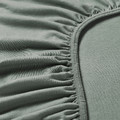 VÅRVIAL Fitted sheet for day-bed, grey-green, 80x200 cm