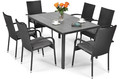 Garden Furniture Set or 6 Persons MALAGA, black/grey