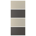 MEHAMN 4 panels for sliding door frame, dark grey/beige, 100x236 cm