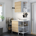 ENHET Kitchen, white, oak effect, 103x63.5x222 cm