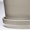 KLOTLÖNN Plant pot with saucer, in/outdoor/grey/beige, 9 cm