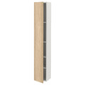 ENHET Hi cb w 4 shlvs/door, white, oak effect, 30x30x180 cm