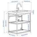 ENHET / TVÄLLEN Open wash-stand with 2 shelves, white, 64x43x65 cm